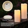 imageEldnacele Large Solar Flameless Flickering Candles Outdoor Waterproof Solar Powered Dusk to Dawn White Plastic LED Pillar Candles Garden Camping Lanterns Wedding Indoor Decor 2Pcs4quot D14quot H2 Pack Solar 4 x 810