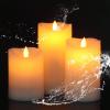 imageEldnacele Waterproof Flameless Flickering Candles with 6 Hours Timer Indoor Outdoor White LED Plastic Battery Operated Pillar Candles Pack of 4 Wedding Dinner Home Decor D3x H4 5 6 83 Pack White