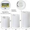 imageEldnacele Waterproof Flameless Flickering Candles with 6 Hours Timer Indoor Outdoor White LED Plastic Battery Operated Pillar Candles Pack of 4 Wedding Dinner Home Decor D3x H4 5 6 83 Pack White