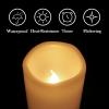 imageEldnacele Waterproof Flameless Flickering Candles with 6 Hours Timer Indoor Outdoor White LED Plastic Battery Operated Pillar Candles Pack of 4 Wedding Dinner Home Decor D3x H4 5 6 84 Pack White