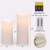 imageEldnacele Waterproof Flameless Flickering Candles with 6 Hours Timer Indoor Outdoor White LED Plastic Battery Operated Pillar Candles Pack of 4 Wedding Dinner Home Decor D3x H4 5 6 8A2 Pack Cream 810