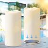 imageEldnacele Lage Solar Candles Outdoor Waterproof Rechargeable Solar Powered Flameless Flickering Dusk to Dawn White Plastic LED Pillar Candles for Lantern Garden Camping Holiday Decor 2Pcs D3H6White 38