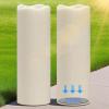 imageEldnacele Large Solar Flameless Flickering Candles Outdoor Waterproof Solar Powered Dusk to Dawn White Plastic LED Pillar Candles Garden Camping Lanterns Wedding Indoor Decor 2Pcs4quot D14quot HWhite 414