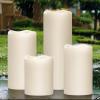 imageEldnacele Waterproof Flameless Flickering Candles with 6 Hours Timer Indoor Outdoor White LED Plastic Battery Operated Pillar Candles Pack of 4 Wedding Dinner Home Decor D3x H4 5 6 84 Pack White