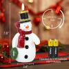 imageEldnacele Christmas Snowman Flameless Flickering Candles with 6 Hour Timer Hand Carved Broom Snowman Battery Operated Real Wax LED Pillar Candles for Dinner Home Indoor Holiday Decor Xmas Gift5Red Scarf Snowman