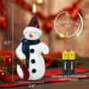 imageEldnacele Christmas Snowman Flameless Flickering Candles with 6 Hour Timer Hand Carved Broom Snowman Battery Operated Real Wax LED Pillar Candles for Dinner Home Indoor Holiday Decor Xmas Gift5Small Red Hat Snowman