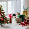 imageEldnacele Christmas Snowman Flameless Flickering Candles with 6 Hour Timer Hand Carved Broom Snowman Battery Operated Real Wax LED Pillar Candles for Dinner Home Indoor Holiday Decor Xmas Gift5Snowman