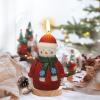 imageEldnacele Christmas Snowman Flameless Flickering Candles with 6 Hour Timer Hand Carved Broom Snowman Battery Operated Real Wax LED Pillar Candles for Dinner Home Indoor Holiday Decor Xmas Gift2Sweater Snowman