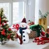 imageEldnacele Christmas Snowman Flameless Flickering Candles with 6 Hour Timer Hand Carved Broom Snowman Battery Operated Real Wax LED Pillar Candles for Dinner Home Indoor Holiday Decor Xmas Gift5Small Red Hat Snowman