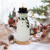 imageEldnacele Christmas Snowman Flameless Flickering Candles with 6 Hour Timer Hand Carved Broom Snowman Battery Operated Real Wax LED Pillar Candles for Dinner Home Indoor Holiday Decor Xmas Gift5Snowman
