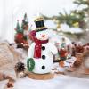 imageEldnacele Christmas Snowman Flameless Flickering Candles with 6 Hour Timer Hand Carved Broom Snowman Battery Operated Real Wax LED Pillar Candles for Dinner Home Indoor Holiday Decor Xmas Gift5Red Scarf Snowman