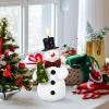 imageEldnacele Christmas Snowman Flameless Flickering Candles with 6 Hour Timer Hand Carved Broom Snowman Battery Operated Real Wax LED Pillar Candles for Dinner Home Indoor Holiday Decor Xmas Gift5 Christmas Tree Snowman