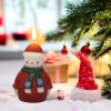 imageEldnacele Christmas Snowman Flameless Flickering Candles with 6 Hour Timer Hand Carved Broom Snowman Battery Operated Real Wax LED Pillar Candles for Dinner Home Indoor Holiday Decor Xmas Gift2Sweater Snowman