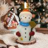 imageEldnacele Christmas Snowman Flameless Flickering Candles with 6 Hour Timer Hand Carved Broom Snowman Battery Operated Real Wax LED Pillar Candles for Dinner Home Indoor Holiday Decor Xmas Gift2Broom Snowman