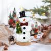imageEldnacele Christmas Snowman Flameless Flickering Candles with 6 Hour Timer Hand Carved Broom Snowman Battery Operated Real Wax LED Pillar Candles for Dinner Home Indoor Holiday Decor Xmas Gift5 Christmas Tree Snowman