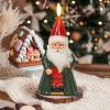 imageEldnacele Christmas Snowman Flameless Flickering Candles with 6 Hour Timer Hand Carved Broom Snowman Battery Operated Real Wax LED Pillar Candles for Dinner Home Indoor Holiday Decor Xmas Gift2Santa Claus
