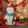 imageEldnacele Christmas Snowman Flameless Flickering Candles with 6 Hour Timer Hand Carved Broom Snowman Battery Operated Real Wax LED Pillar Candles for Dinner Home Indoor Holiday Decor Xmas Gift2Broom Snowman