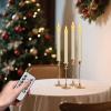 imageEldnacele Flameless Flickering Taper Candles with Remote and Timer Battery Operated 3D Wick Real Wax LED Window Candles Ivory Set of 6 Dinner Fireplace Indoor Home Holiday DecorD078H9641Ivory 6 Pack