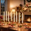 imageEldnacele Flameless Flickering Taper Candles with Remote and Timer Battery Operated 3D Wick Real Wax LED Window Candles Ivory Set of 6 Dinner Fireplace Indoor Home Holiday DecorD078H9641Ivory 6 Pack