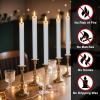 imageEldnacele Flameless Flickering Taper Candles with Remote and Timer Battery Operated 3D Wick Real Wax LED Window Candles Ivory Set of 6 Dinner Fireplace Indoor Home Holiday DecorD078H9642White 6 Pack