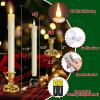 imageEldnacele Flameless Window Taper Candles with Remote and Timer Battery Operated Included Flickering Candles Removable Candlesticks and Suction Cups Included Christmas Holiday Decor6PcsIvory2Ivory Window Taper Candles