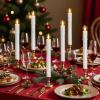 imageEldnacele Flameless Window Taper Candles with Remote and Timer Battery Operated Included Flickering Candles Removable Candlesticks and Suction Cups Included Christmas Holiday Decor6PcsIvory2White Window Taper Candles