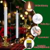 imageEldnacele Flameless Window Taper Candles with Remote and Timer Battery Operated Included Flickering Candles Removable Candlesticks and Suction Cups Included Christmas Holiday Decor6PcsIvory2White Window Taper Candles