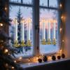 imageEldnacele Flameless Window Taper Candles with Remote and Timer Battery Operated Included Flickering Candles Removable Candlesticks and Suction Cups Included Christmas Holiday Decor6PcsIvory2White Window Taper Candles