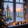 imageEldnacele Flameless Window Taper Candles with Remote and Timer Battery Operated Included Flickering Candles Removable Candlesticks and Suction Cups Included Christmas Holiday Decor6PcsIvory2Ivory Window Taper Candles