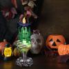 imageEldnacele Halloween Snow Globe Candles Lighted Lamp Battery Operated Spinning Water Glittering Tornado Flameless Candles Table Centerpiece for Halloween Decoration IndoorGhost3Spider Skeleton Hand