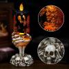 imageEldnacele Halloween Snow Globe Candles Lighted Lamp Battery Operated Spinning Water Glittering Tornado Flameless Candles Table Centerpiece for Halloween Decoration IndoorGhost4Bats Skeleton Hand
