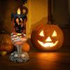 imageEldnacele Halloween Snow Globe Candles Lighted Lamp Battery Operated Spinning Water Glittering Tornado Flameless Candles Table Centerpiece for Halloween Decoration IndoorGhost4Bats Skeleton Hand