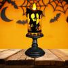 imageEldnacele Halloween Snow Globe Candles Lighted Lamp Battery Operated Spinning Water Glittering Tornado Flameless Candles Table Centerpiece for Halloween Decoration IndoorGhost2Bats