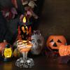 imageEldnacele Halloween Snow Globe Candles Lighted Lamp Battery Operated Spinning Water Glittering Tornado Flameless Candles Table Centerpiece for Halloween Decoration IndoorGhost4Bats Skeleton Hand
