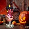 imageEldnacele Halloween Snow Globe Candles Lighted Lamp Battery Operated Spinning Water Glittering Tornado Flameless Candles Table Centerpiece for Halloween Decoration IndoorGhost4Ghost Skeleton Hand