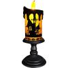 imageEldnacele Halloween Snow Globe Candles Lighted Lamp Battery Operated Spinning Water Glittering Tornado Flameless Candles Table Centerpiece for Halloween Decoration IndoorGhost2Bats