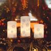 imageEldnacele Christmas Candy Cane Stripe Flameless Candles with Remote and Timer Battery Operated 3D Wick Flickering Real Wax Stripe Glitter Pillar LED Candles Holiday Xmas Decor 3Pcs D3H45quot6quot3Snowflake Decal