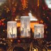 imageEldnacele Christmas Candy Cane Stripe Flameless Candles with Remote and Timer Battery Operated 3D Wick Flickering Real Wax Stripe Glitter Pillar LED Candles Holiday Xmas Decor 3Pcs D3H45quot6quot4Silver Deer Decal