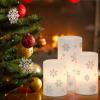 imageEldnacele Christmas Candy Cane Stripe Flameless Candles with Remote and Timer Battery Operated 3D Wick Flickering Real Wax Stripe Glitter Pillar LED Candles Holiday Xmas Decor 3Pcs D3H45quot6quot3Snowflake Decal