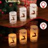 imageEldnacele Christmas Candy Cane Stripe Flameless Candles with Remote and Timer Battery Operated 3D Wick Flickering Real Wax Stripe Glitter Pillar LED Candles Holiday Xmas Decor 3Pcs D3H45quot6quot4Gold Deer Decal