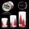imageEldnacele Christmas Candy Cane Stripe Flameless Candles with Remote and Timer Battery Operated 3D Wick Flickering Real Wax Stripe Glitter Pillar LED Candles Holiday Xmas Decor 3Pcs D3H45quot6quot3Christmas Tree Red