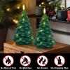 imageEldnacele Christmas Flameless Candles with 6 Hour Timer Battery Operated Hand Painted Pine Cone Real Wax 3D Wick Flickering LED Pillar Candles for Dinner Indoor Holiday Xmas Decor2Pcs D3H573Christmas Tree Remote