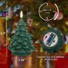 imageEldnacele Christmas Flameless Candles with 6 Hour Timer Battery Operated Hand Painted Pine Cone Real Wax 3D Wick Flickering LED Pillar Candles for Dinner Indoor Holiday Xmas Decor2Pcs D3H573Christmas Tree Timer