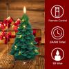 imageEldnacele Christmas Flameless Candles with 6 Hour Timer Battery Operated Hand Painted Pine Cone Real Wax 3D Wick Flickering LED Pillar Candles for Dinner Indoor Holiday Xmas Decor2Pcs D3H573Christmas Tree Remote