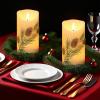 imageEldnacele Christmas Flameless Candles with 6 Hour Timer Battery Operated Hand Painted Pine Cone Real Wax 3D Wick Flickering LED Pillar Candles for Dinner Indoor Holiday Xmas Decor2Pcs D3H574Hand Painted Pine Cone