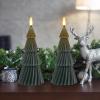 imageEldnacele Christmas Flameless Candles with 6 Hour Timer Battery Operated Hand Painted Pine Cone Real Wax 3D Wick Flickering LED Pillar Candles for Dinner Indoor Holiday Xmas Decor2Pcs D3H573Christmas Tree