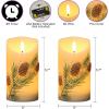 imageEldnacele Christmas Flameless Candles with 6 Hour Timer Battery Operated Hand Painted Pine Cone Real Wax 3D Wick Flickering LED Pillar Candles for Dinner Indoor Holiday Xmas Decor2Pcs D3H574Hand Painted Pine Cone