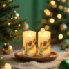 imageEldnacele Christmas Flameless Candles with 6 Hour Timer Battery Operated Hand Painted Pine Cone Real Wax 3D Wick Flickering LED Pillar Candles for Dinner Indoor Holiday Xmas Decor2Pcs D3H574Hand Painted Pine Cone