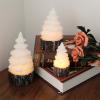 imageEldnacele Christmas Flameless Candles with 6 Hour Timer Battery Operated Hand Painted Pine Cone Real Wax 3D Wick Flickering LED Pillar Candles for Dinner Indoor Holiday Xmas Decor2Pcs D3H575White Tree Shaped