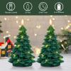 imageEldnacele Christmas Flameless Candles with 6 Hour Timer Battery Operated Hand Painted Pine Cone Real Wax 3D Wick Flickering LED Pillar Candles for Dinner Indoor Holiday Xmas Decor2Pcs D3H573Christmas Tree Remote